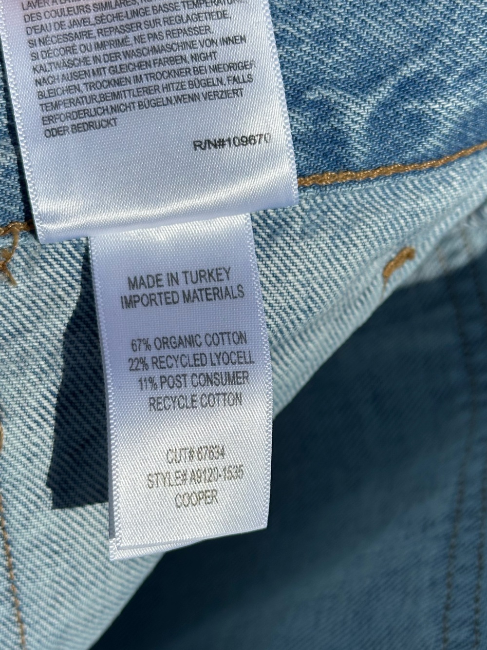 AGOLDE Cooper Cargo Jeans 33 High Rise Utility Straight Leg Light Wash Denim - Picture 9 of 13